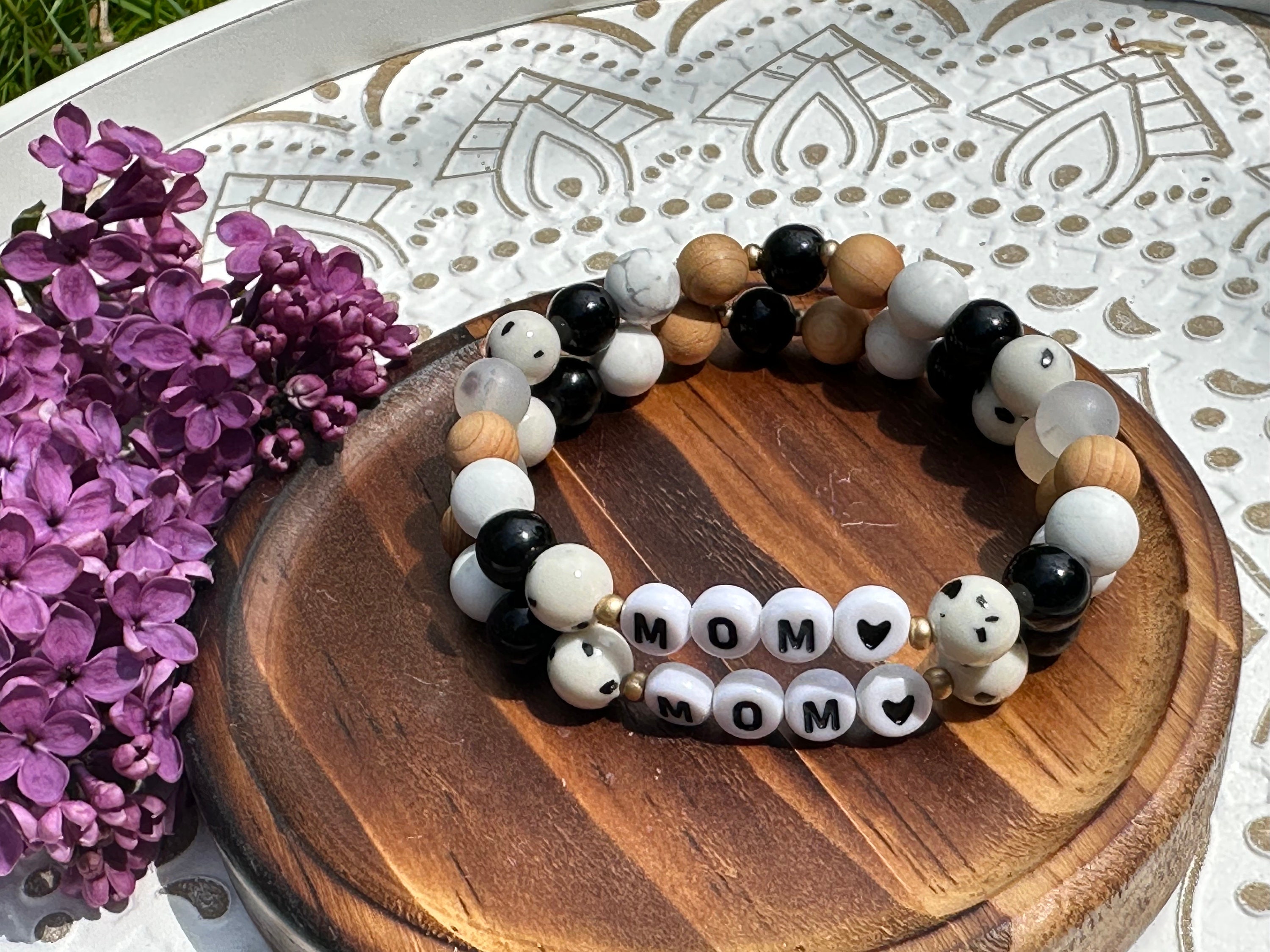 TERRISHE Regalo Mamma, Bracciale Donna in Pietre Naturali, Bracciale