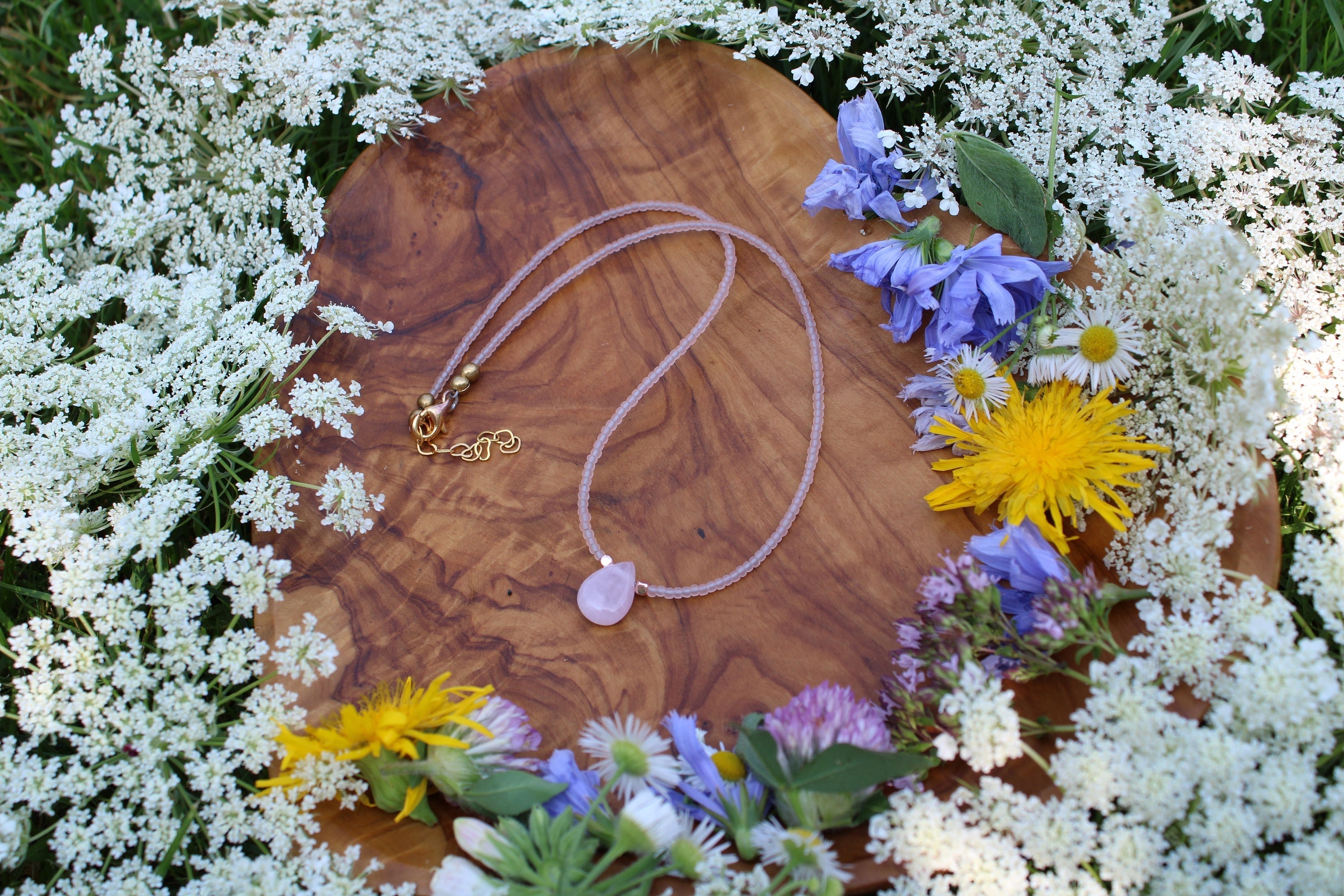 Dainty Rose Quartz necklace, Dainty, Soft Pink, Choker style, jewelry, Girly Gold, Love stone, minimalist, gift for her, simple