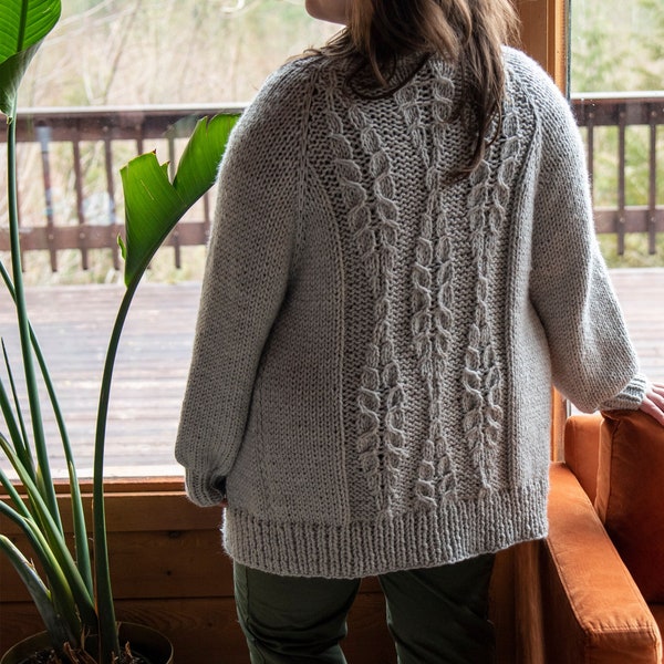 Snow Fern Cardigan Knitting Pattern Pdf