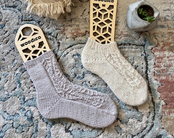 Snow Fern Socks - Knit PDF Pattern