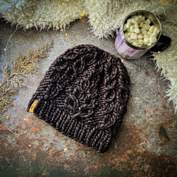 Snow Fern Hat (Super Bulky) - Knit PDF Pattern