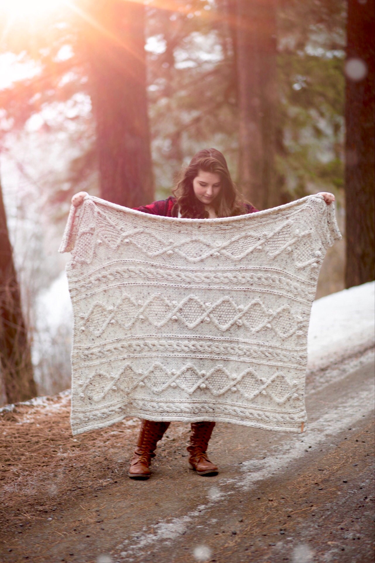 Winter Cabin Throw Knit PDF Pattern Etsy