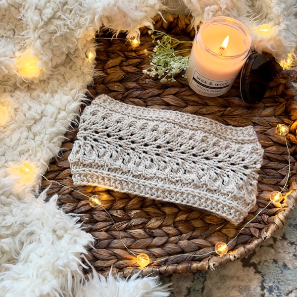 Winter Plume Headband - Knit PDF Pattern