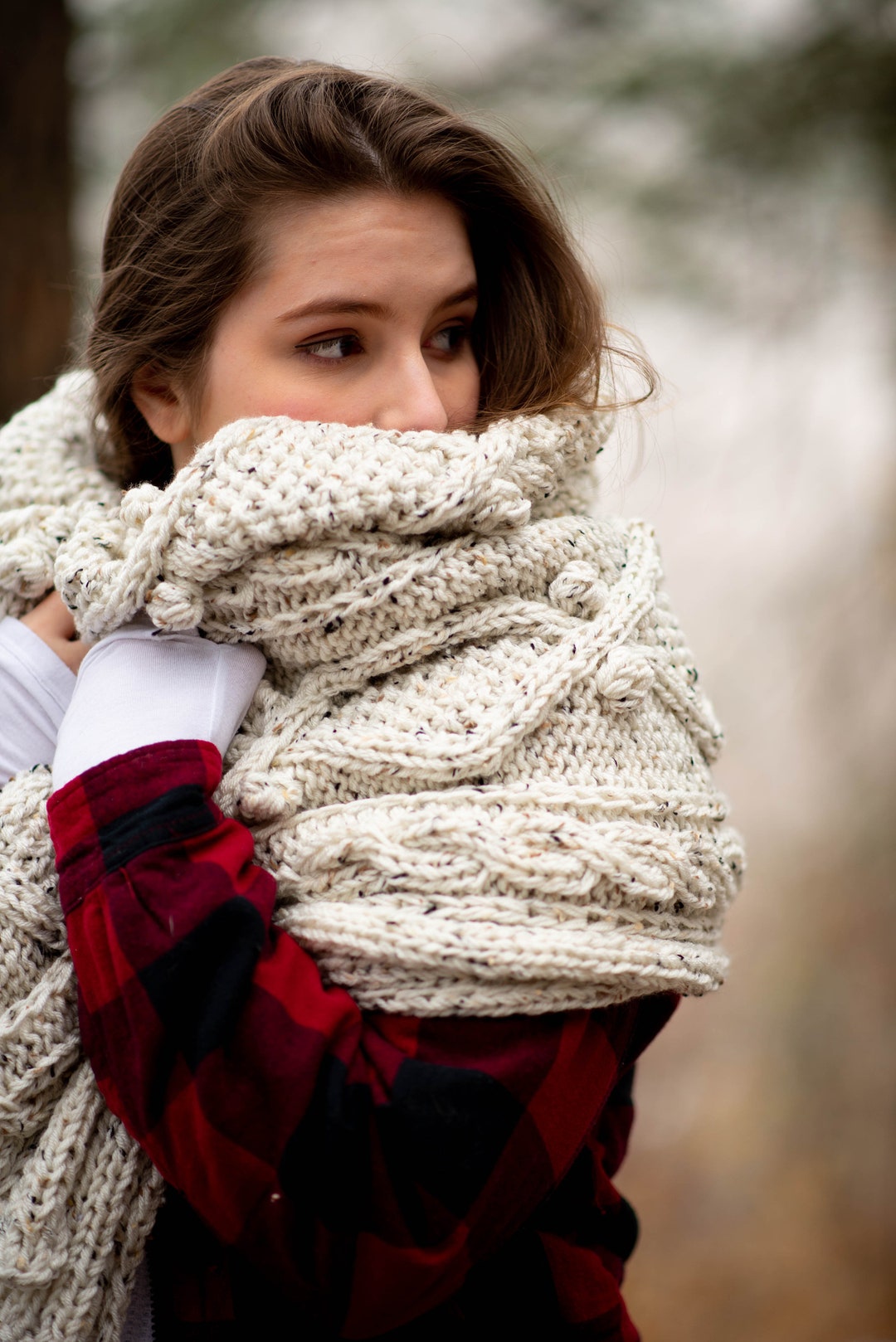 Winter Cabin Throw Knit PDF Pattern Etsy