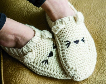 Meow-ccasin Slippers - Knit PDF Pattern