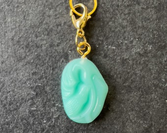 Sea Glass Progress Keeper/Stitch Marker (18-k Gold)