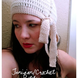 Tunisian/Crochet Pattern Millie Side Tie Cloche