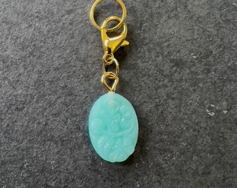 Sea Glass Progress Keeper/Stitch Marker (18-k Gold)