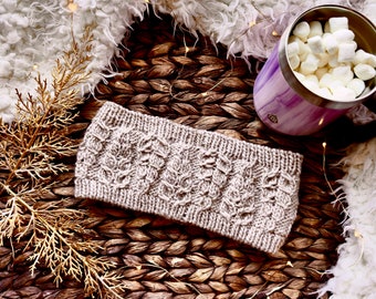 Snow Fern Headband - Knit PDF Pattern