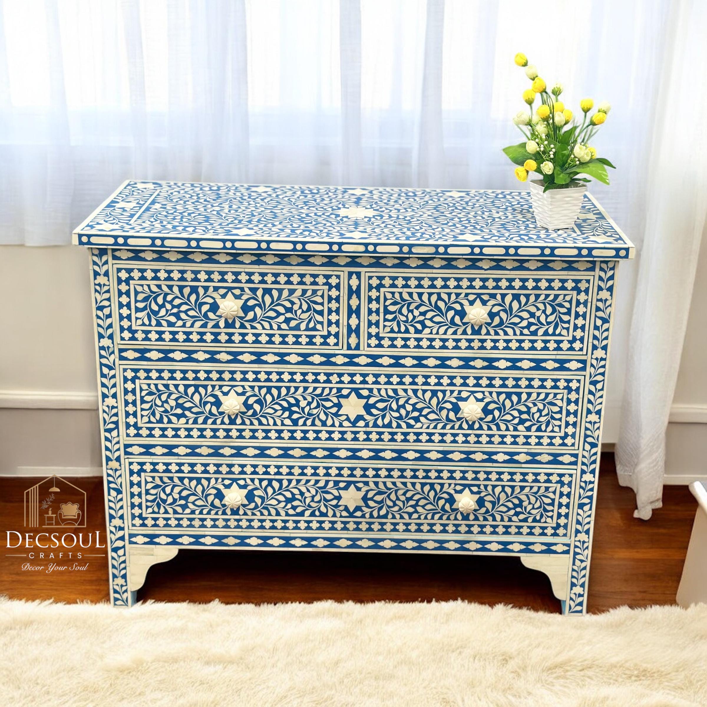 blue bone inlay dresser A Line Long Sleeves Short Blue Prom Dresses, Short Blue Long Sleeves F –  jbydress