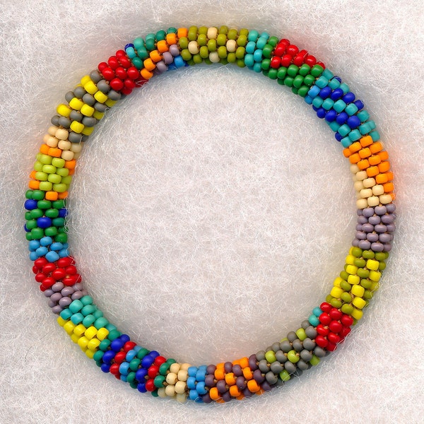 Matte Collage Deux Bead Crochet Bracelet