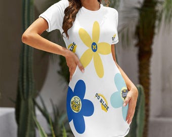 University of Michigan Women's Slim Fit Dress| Game Day Dress| Wolverines Football Fan Apparel| Tailgate Outfit| College Football Dress
