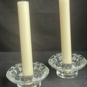 2 vintage Luminarc glass candle holders