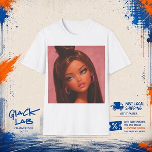 Side Eye Doll Meme T-shirt, Unhinged Y2K Graphic Tee, Funny Dollcore T-shirt, Cringy Weirdcore Gag Gift