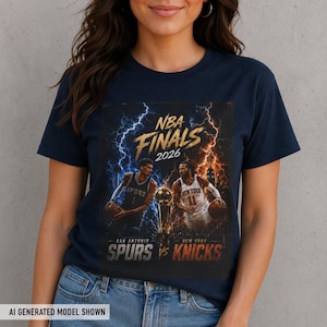 NBA-Finals 2026 Spurs vs. Knicks T-Shirt, New York Knicks Fan-T-Shirt, San Antonio Spurs T-Shirt, Basketball-Playoff-Grafik-T-Shirt