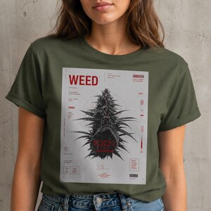 T-shirt met wietprint, streetwear T-shirt met cannabismotief, vintage stonershirt, T-shirt met 420-esthetiek, unisex urban outfit