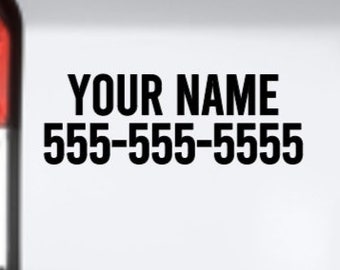 Personalized Name and Phone Number vinyl decal sticker, Call Me Bumper Sticker, Custom Name Number, Travel Notary Advertisement, Custom