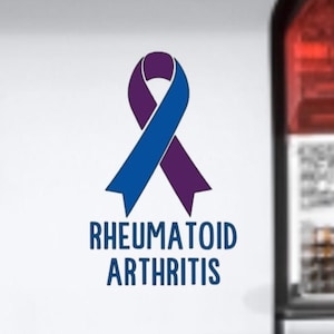 Rheumatoid Arthritis Awareness Vinyl Decal Bumper Sticker | RA Warrior | Spoonie Warrior | Awareness Ribbon | Invisible Chronic Illness