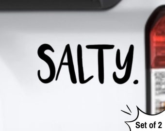 SALTY. Vinyl Decal Bumper Sticker, Set of 2!! Salty Beach, Salty Bitch Bitches, Salty AF sticker, Salty As Fuck, Laptop Stickers Tumbler