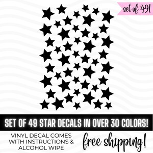 Cute Star Decals, Trendy sticker for Owala or Stanley water bottle, Multiple sized stars, Bestie gift