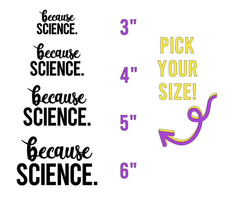 Because Science Vinyl Decal Bumper Sticker Science Gift Etsy
