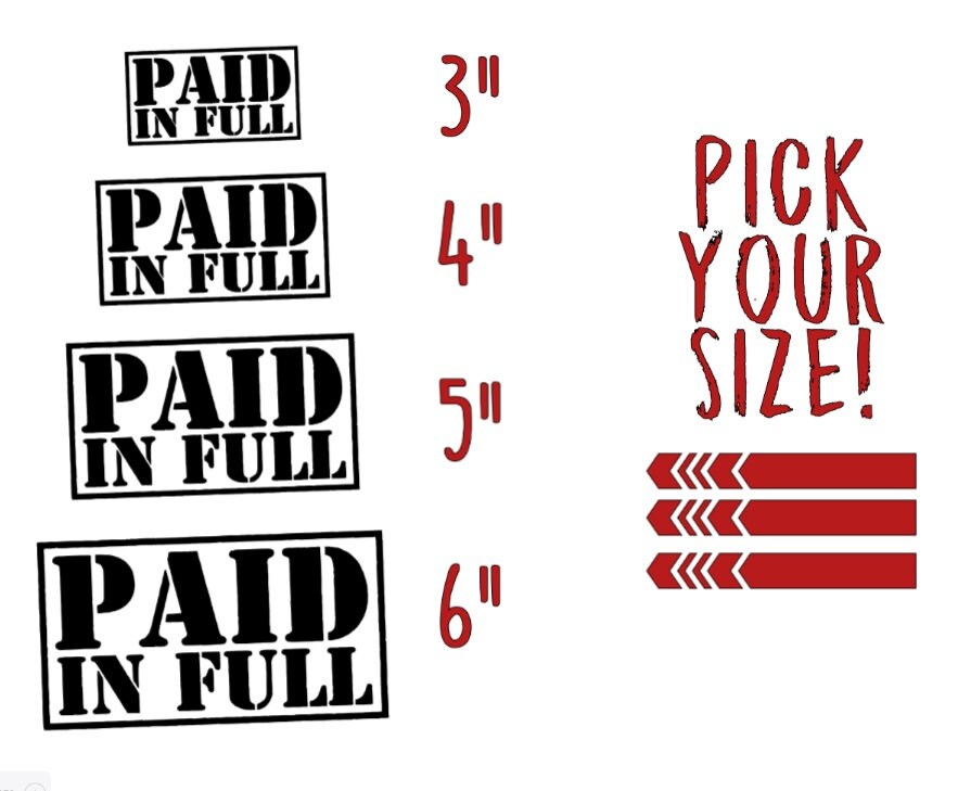 Paid in Full Vinyl Decal Sticker Bumper Sticker Dave Ramsey - Etsy