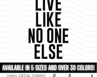 Live Like No One Else Vinyl Decal Sticker, Dave Ramsey Gift, Debt Free, Debt Is Dumb, Inspirational Quote Decal, Laptop Sticker, DRMMDT