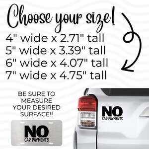 No Car Payments Vinyl Decal: Dave Ramsey Inspired Bumper Sticker image 2