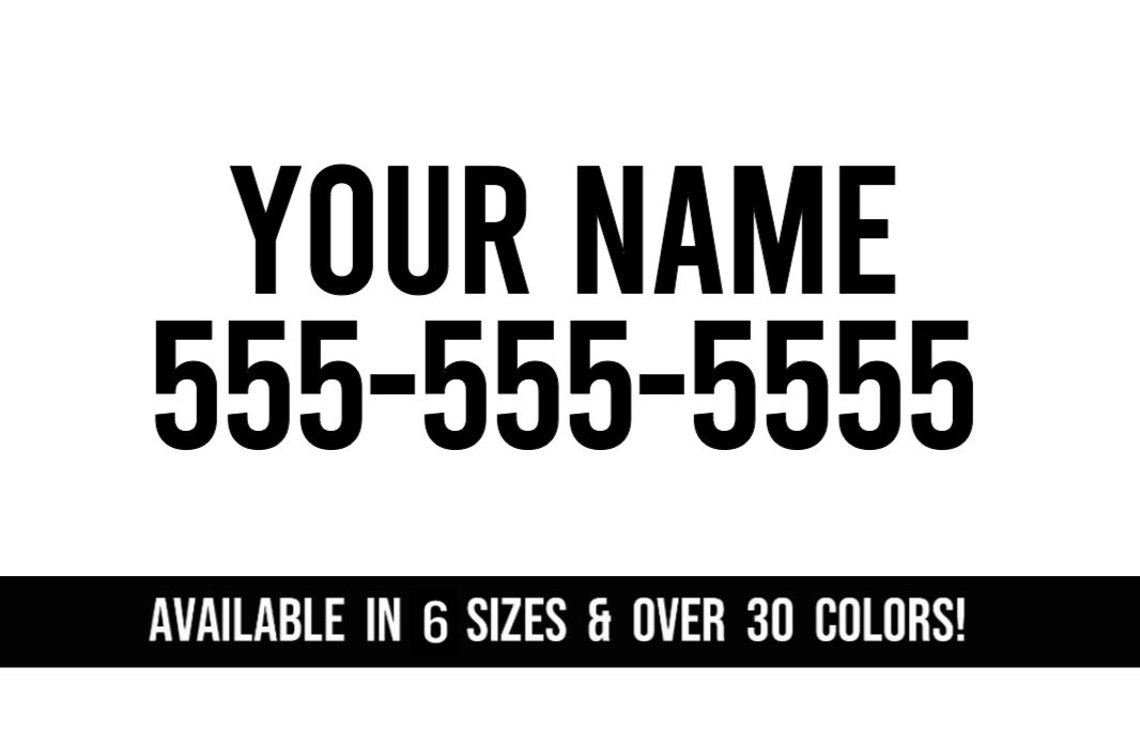 Personalized name and phone number vinyl decal sticker call etsy