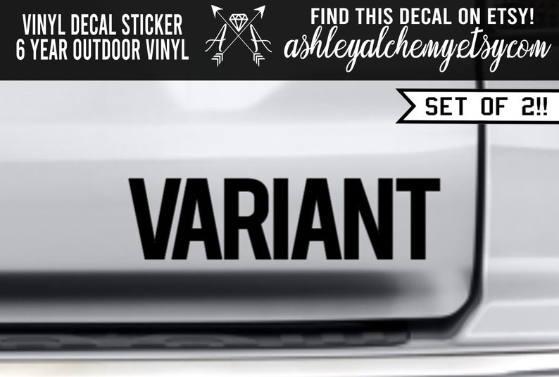 VARIANT Set of 2 Decals Vinyl Decal Bumper Sticker TVA | Etsy