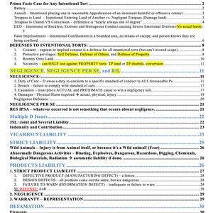 MBE - Torts Outline (2024)