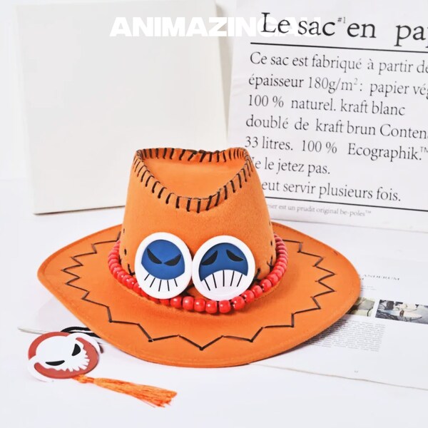 Anime One Piece Portgas D Ace Hats Cosplay Props for Children Cowboy Hat Cartoon Decoration Pirates Cap Straw Hats Toys Gifts