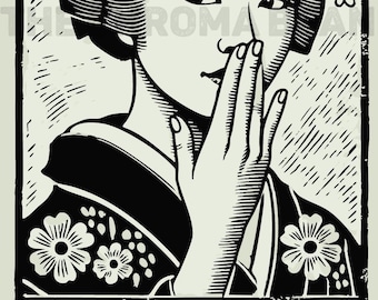 Ancient Chinese Funny Toilet Art Poster - Bathroom Humor Wall Art - Digital Download