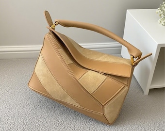 Leather Shoulder Bag, Minimalist Top Handle Bag, Women&#39;s Leather Handbag, Crossbody Bag, Tote Bag