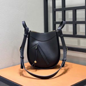 Leather Shoulder Bag, Minimal Bucket Bag, Small Leather Tote Bag, Crossbody Bag For Women