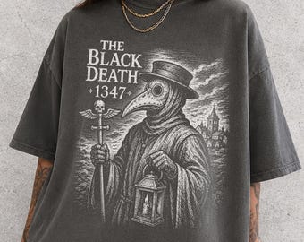Plague Doctor Shirt, Black Death 1347 Tee, Medieval History Graphic, Gothic Plague Shirt, Dark History Gift, History Lover, Comfort Colors