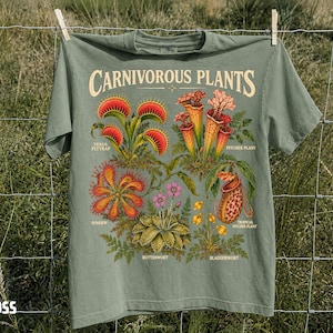 Carnivorous Plants Shirt, Venus Flytrap Tee, Pitcher Plant Graphic, Botanical Shirt, Plant Lover Gift, Weird Nature Tee, Comfort Colors