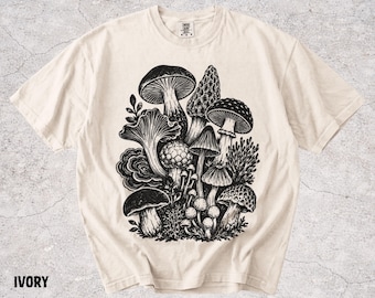 Mushroom Shirt, Vintage Fungi Graphic Tee, Botanical Mushroom Shirt, Forestcore Tee, Mushroom Lover Gift, Nature Shirt, Comfort Colors