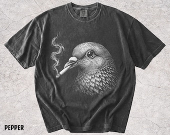 Smoking Pigeon Shirt, Funny Pigeon Graphic Tee, 90s Retro Bird Shirt, Vintage Pigeon Tee, Weird Bird Shirt, Bird Lover Gift, Comfort Colors