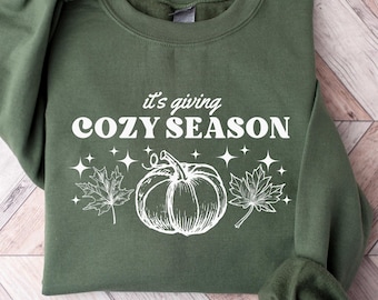 Cozy Season Sweatshirt, Books Lover Fall Gift, Womens Pumpkin Season Shirt, Cute Pumpkin Shirt, Autumn Leaf Shirt, Fall Coffee Latte Shirt