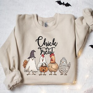 Halloween Chicken Sweatshirt: Chick or Treat Ghost Shirt