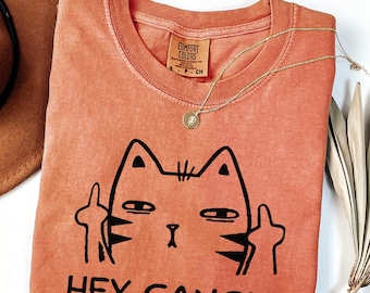 Comfort Colors® Shirt Hey Cancer, Shirt Cancer Warrior, Shirt Kitten, Awareness Month T-shirt, Shirt Cancer Fighter cadeau, T-shirt Cancer Survivor