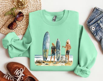 Minimalist Surf Shirt, Surfing Shirt, Surfer Girl Shirt, Sport Lover For Women And Girls, Summer Surf Shirt, Women Surfing Outfit
