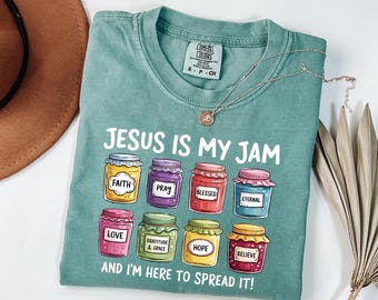 Comfort Colors® Jesus är min sylt, kristen skjorta kristen gåva, JESUS Kristus-skjorta, rolig Jesus-skjorta, kristen mamma-t-shirt, religiös skjorta