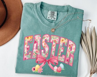 Camiseta de Pascua Comfort Colors®, divertida camiseta de Pascua del Oeste, camiseta de Pascua feliz, camiseta de Pascua vaquera, camiseta de Pascua con botas lindas y coqueta