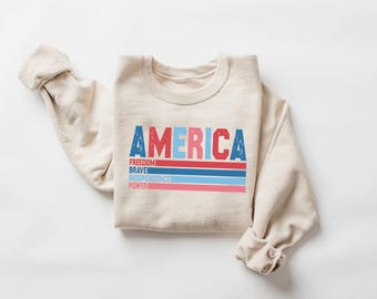 4th of July Amerika Shirt, Fourth of July T Shirt,Patriotic Mom Shirt,Gift for Her,Farm 4th of July Shirt, Freedom Woman 4th of July Shirt