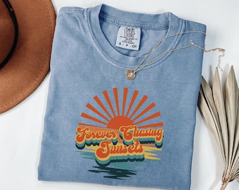 Maglietta Comfort Colors Retro Sunset: maglietta per le vacanze estive