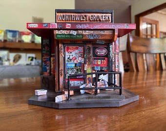 Custom 3D Printed Bodega Diorama | 1/18 & 1/12 Scale Urban Street Scene Display