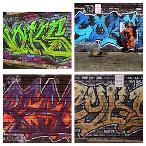 1/18th scale resin graffiti wall