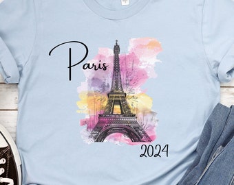T-shirt Paris 2024, Jeux d'été, Vacances en Europe, Voyage, Cadeau pour femme, Cadeau pour homme, France, Tour Eiffel, T-shirt, Destination